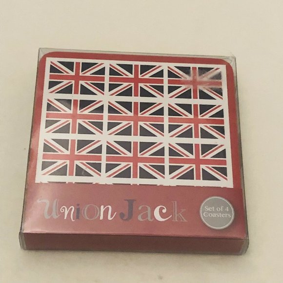 2015 Lesser & Pavey Union Jack London Set Of Four Coasters Laminated Surface - Picture 1 of 12